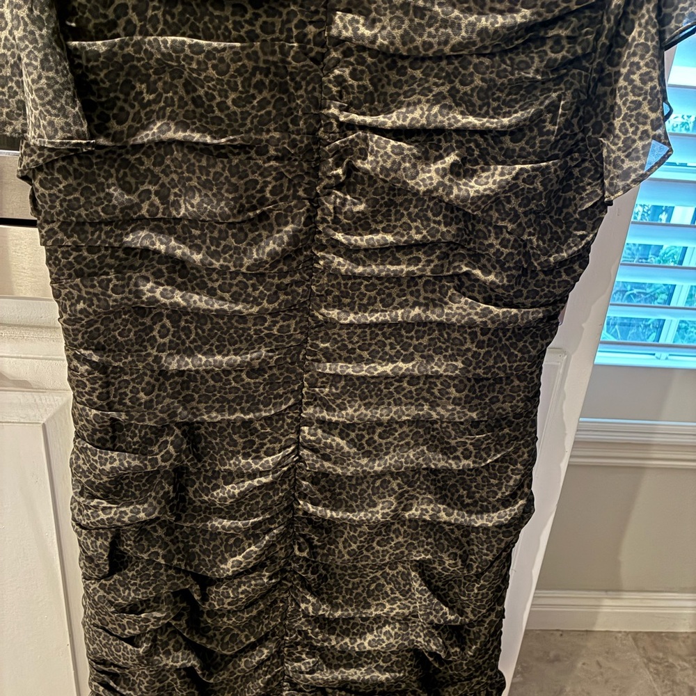 Michael Kors Black Leopard Print Pencil Skirt